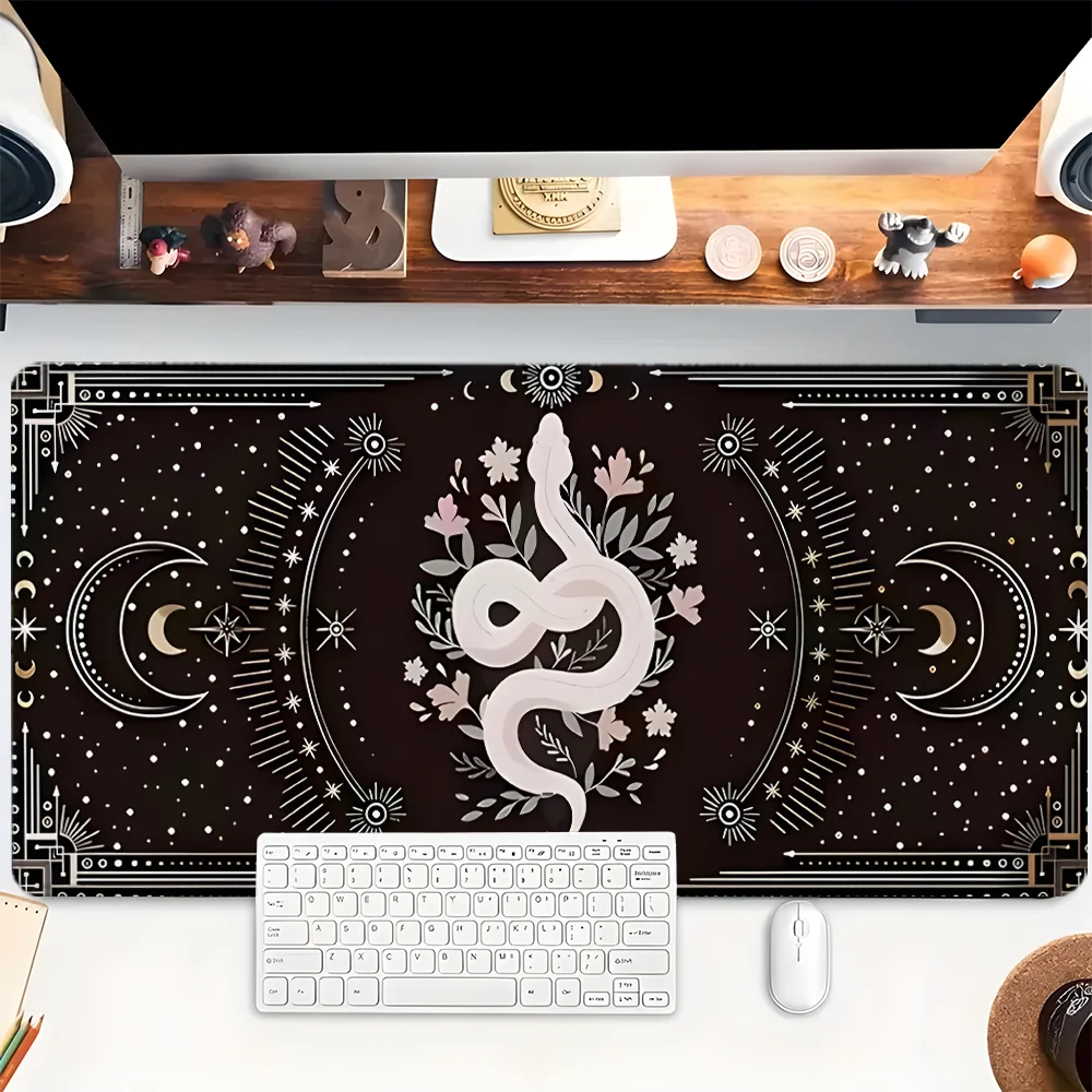 

Snake Design Mouse Pad XXL Gaming Mousepad Rubber Base with Stitched Edge Non-Slip Desk Pad Computer Large Desk Accessories