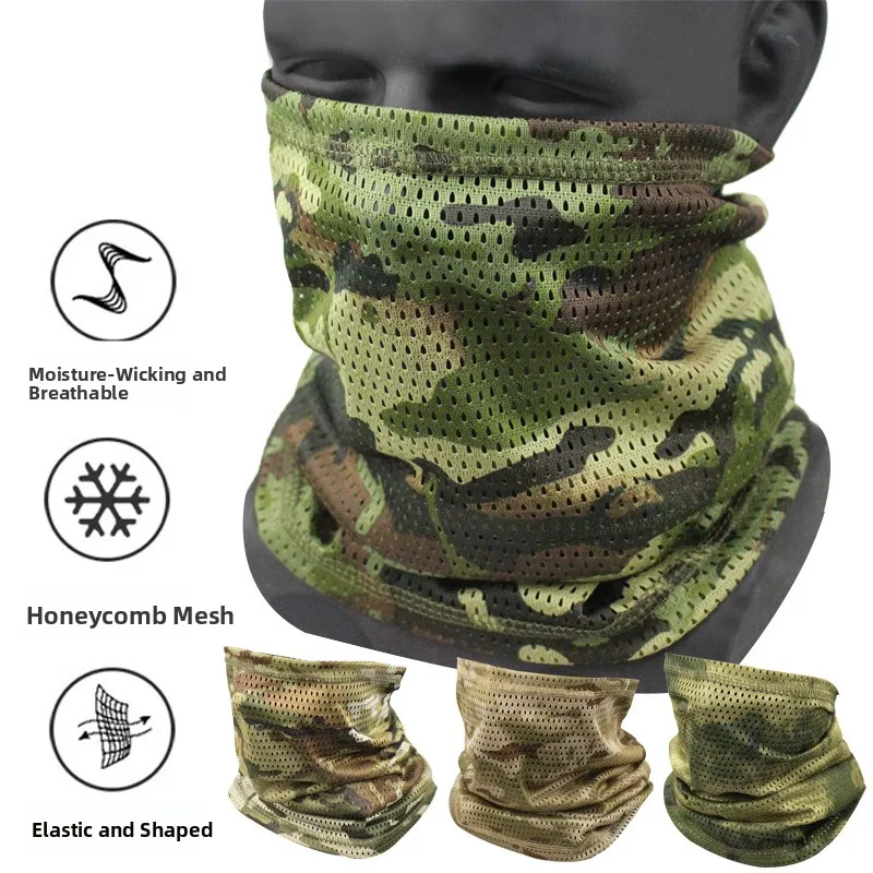 قناع الوجه التكتيكي في الهواء الطلق، شبكة قابلة للتنفس، حماية من الشمس، صيد السمك، تسلق الجبال، حماية من الأشعة فوق البنفسجية، قبعة من البوليستر للجنسين