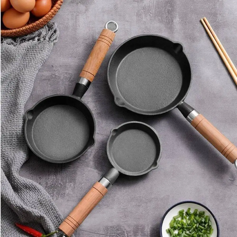 

Новая чугунная сковорода без покрытия, утолщенная черная антипригарная сковорода, мини-кастрюля для приготовления пищи, бытовая