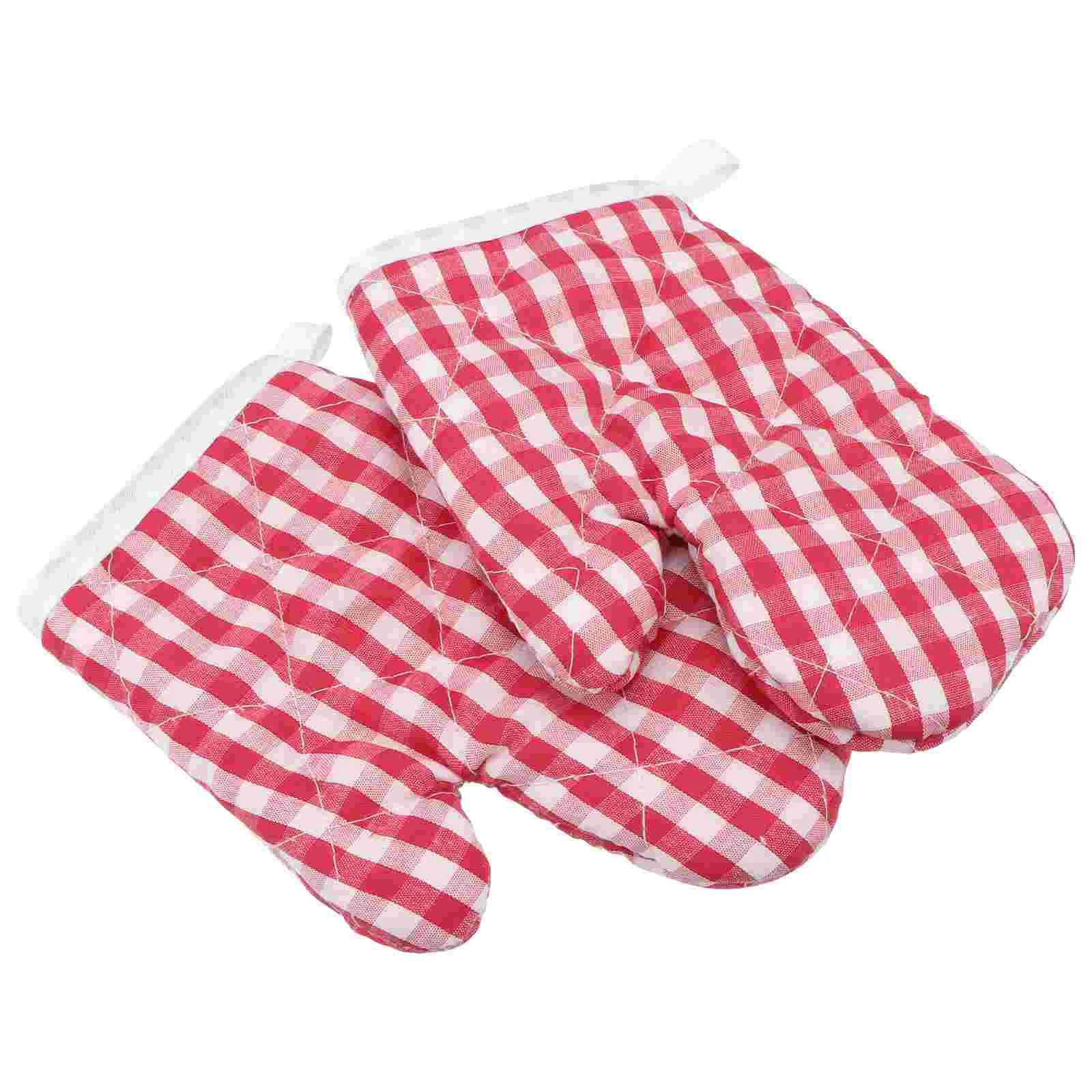 2 Pcs Kids Aprons Oven Gloves Heat-resistant Kitchen Gift Microwave Men and Women Mitt