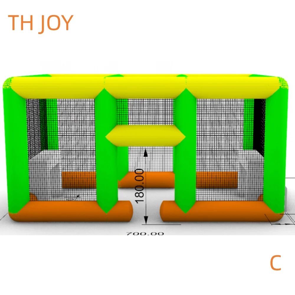 Par expédier à porte 7x4 m grand terrain de football gonflable portable cour de football gonflable sur mesure à vendre