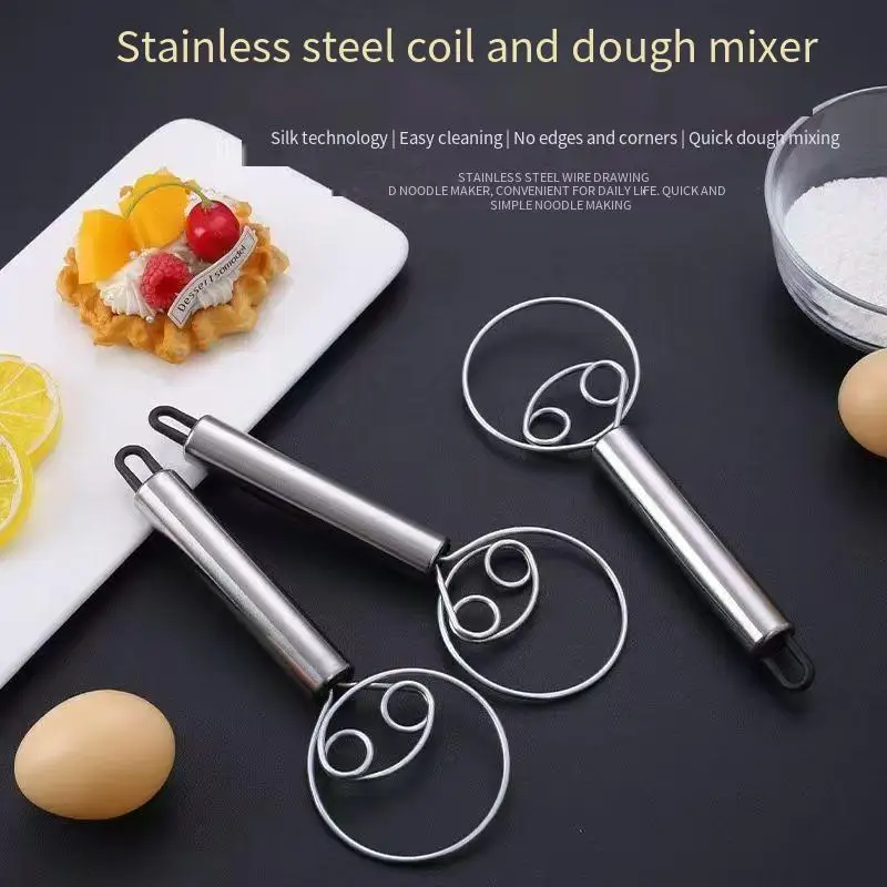 

Stainless steel flour mixer, a household dough-making wonder, a manual dough-mixing tool, an egg beater
