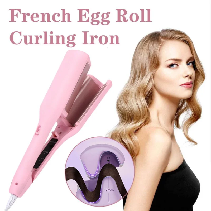 Professional 32mm Curling Iron Ceramic Deep Waver Hair Curlers Wand Egg Roll Styling Tools Fast Heating