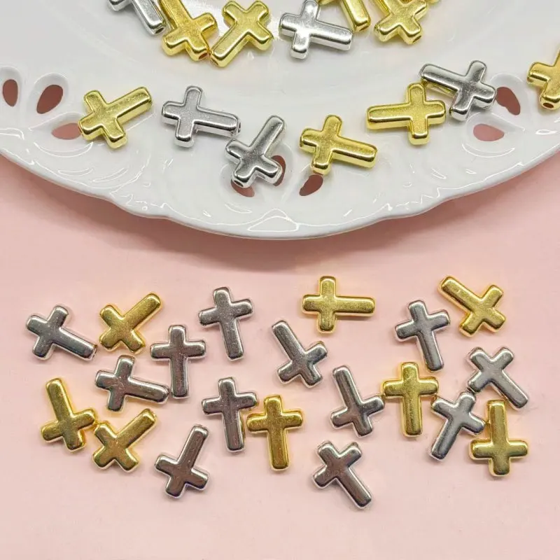 50pcs Cross DIY hand-strung bead card holder decoration material color 3D cross accessories