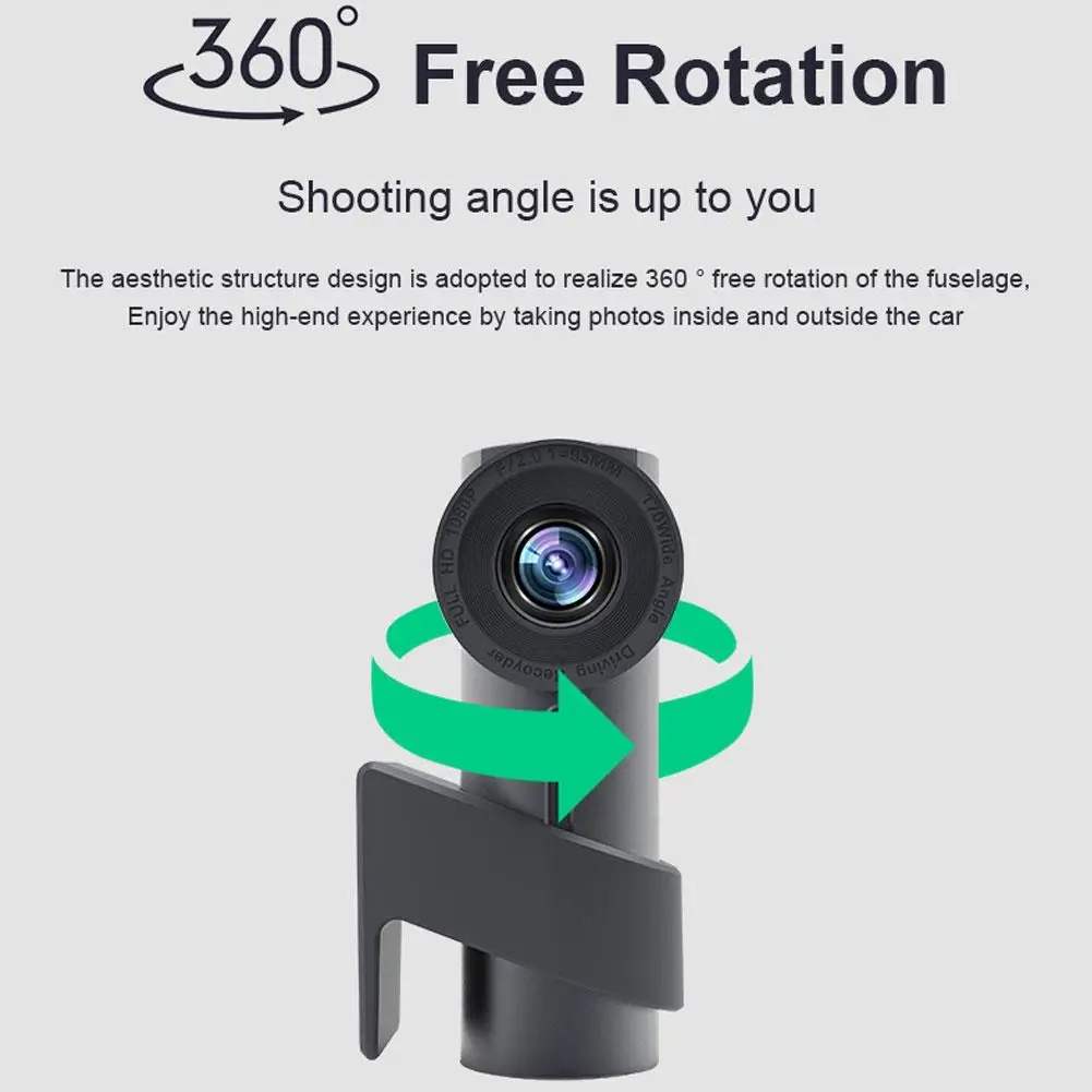 

1080P WiFi Dual Lens Dash Cam 360 Rotate Car DVR Video Recorder Metal Night Vision 24H Parking Monitor G-Sensor Dashcam