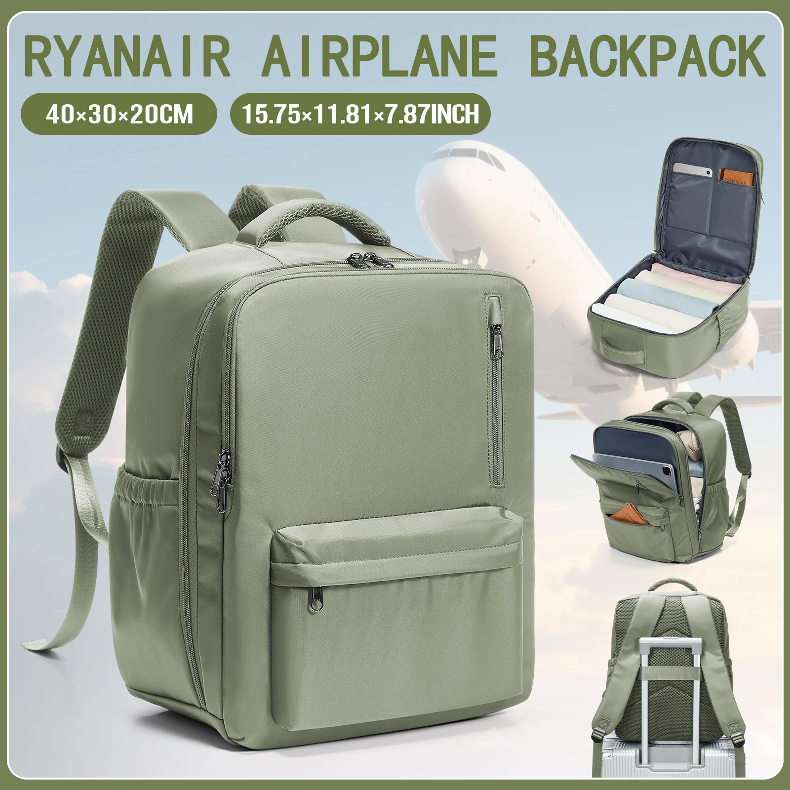 

Ryanair Cabin Bag 40x30x20 Travel Backpack for easyJet Wizzair, Airplane Hand Luggage Backpack Carry-on Laptop College Backpack