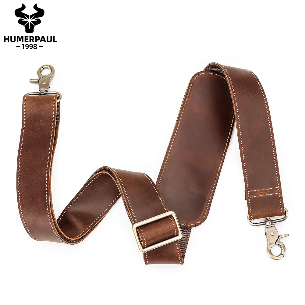

HUMERPAUL Non-slip Bag Strap Adjustable Genuine Leather Strap for Crossbody Messenger Shoulder Bag Strap Replacement Accessorie