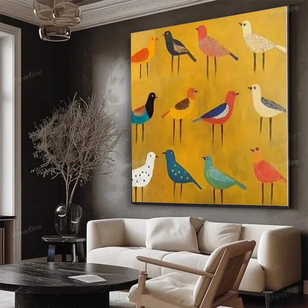 

Artist Original Gold Mural 100% Hand-painted Blue Butterfly Oil Painting On Canvas Picture For Living Room Decor Poster Artwork