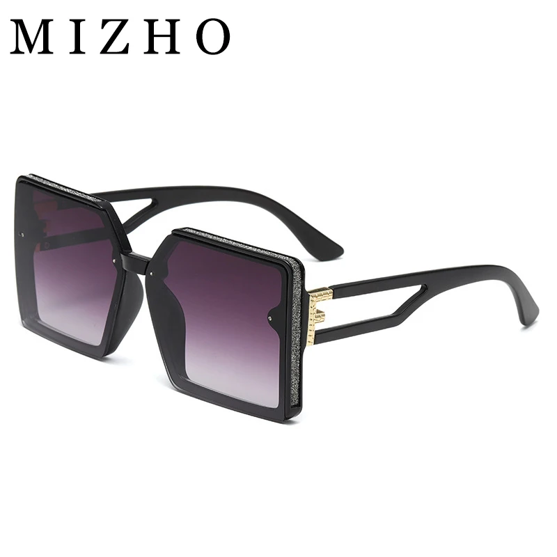 

MIZHO New Red Square Sunglasses Women Oversized Glitter Decoration Fashion Luxury Brand Personlity Gradient Leopard Gafas UV400