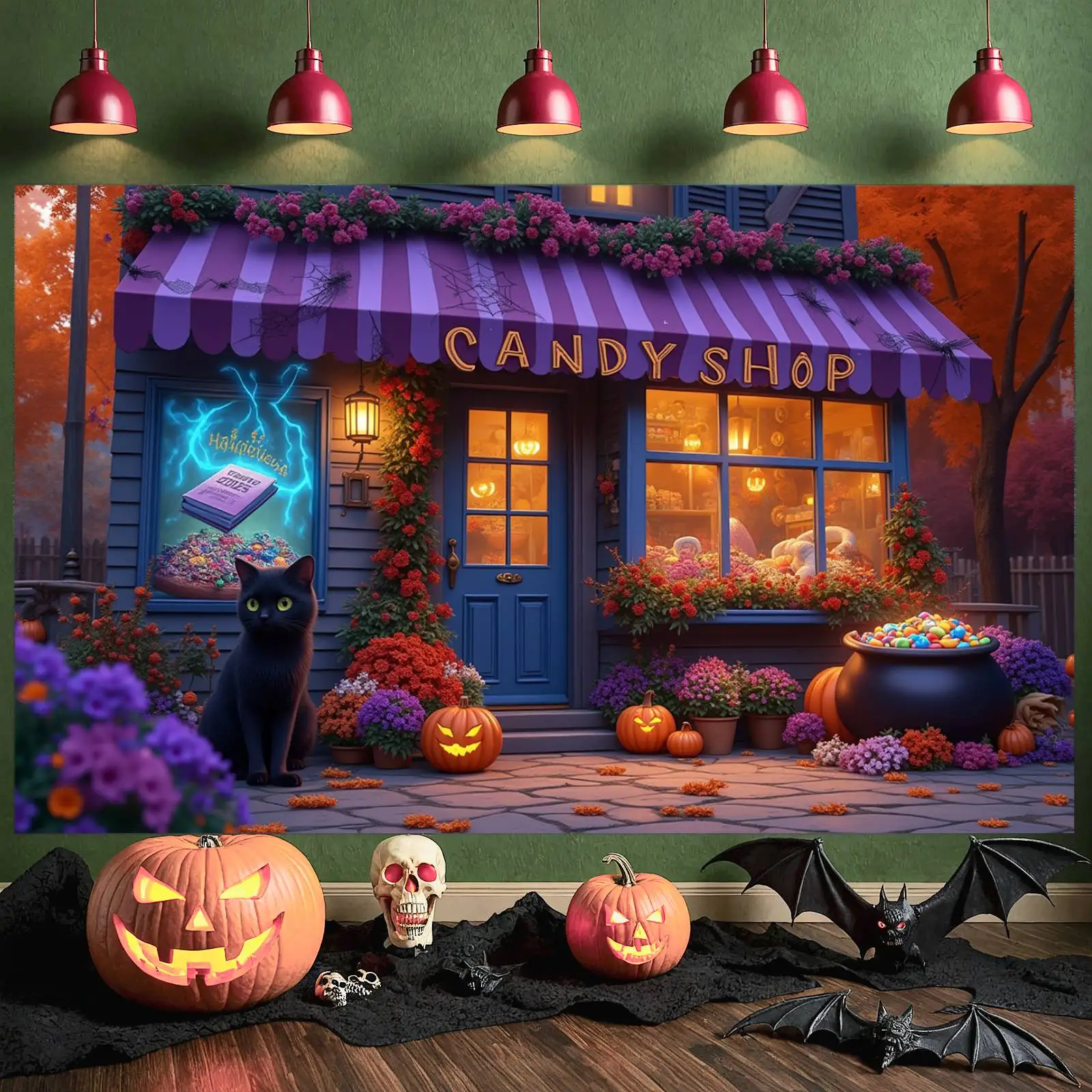 Garden Decor Indoor Decoration Trick Or Treat Decor Halloween Decor Candy Shop Theme Halloween Banner For Evening Event