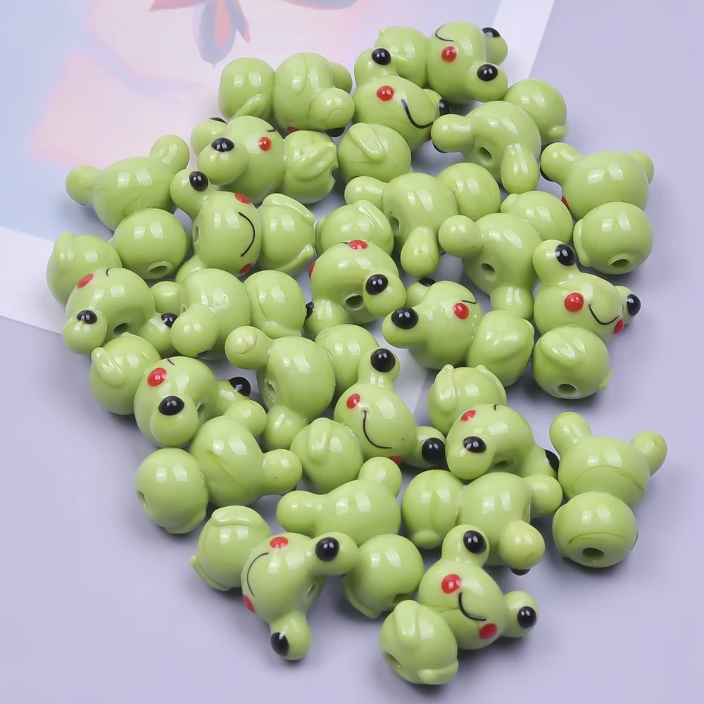 8pcs Glass Animal Series Bead Frog Whale Butterfly Dog Frog Duck Mushroom Jewelry Making Perforated Bead String Decoration