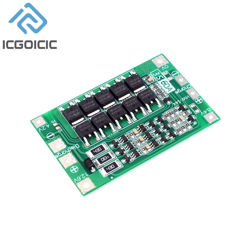 3S/4S 40A 60A Li-ion Lithium Battery Charger Protection Board 18650 BMS For Drill Motor 11.1V 12.6V/14.8V 16.8V Enhance/Balance