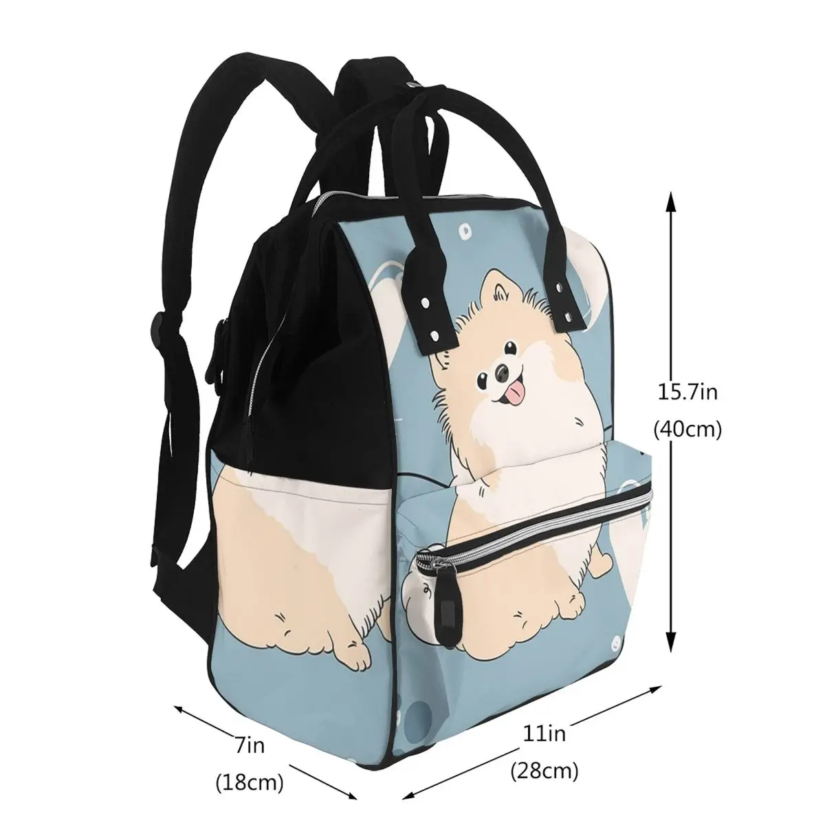 LOVE Cream Pomeranian Student Backpack School Bag Hiking Travel Daypack for Men Women Bookbag Shoulder Bags