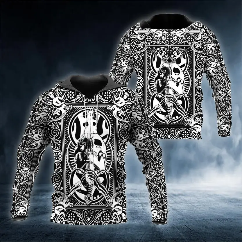 

3D Print Hoodie Skull Graphic darkness New Style Casual Pullover Autumn Comfortable Oversize Loose Men's Sweatshirt Clothing