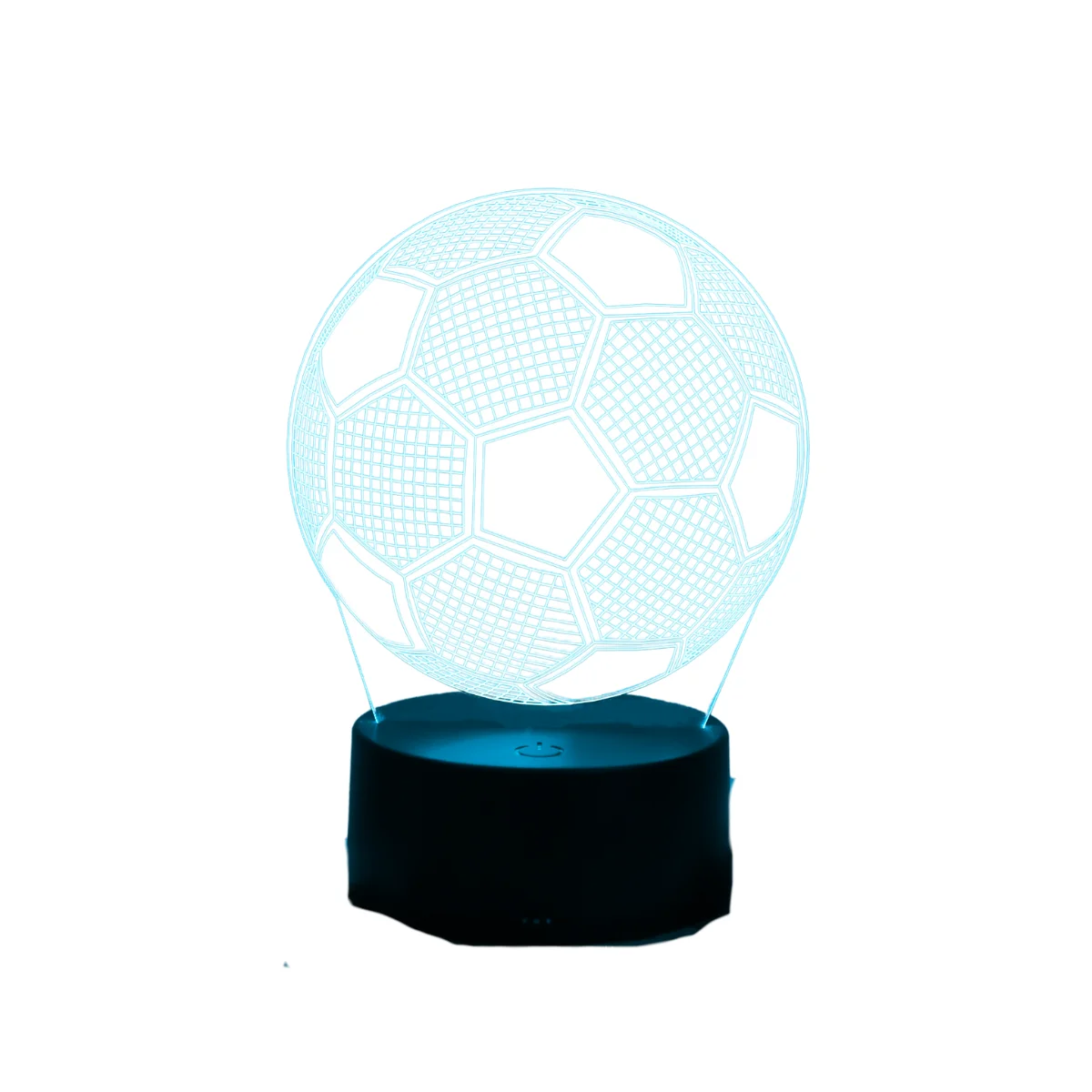 Veilleuse 3D de football créative moderne, alimentée par USB, adaptée à la décoration de chambres, des salles d'étude et des salons, 1 pièce