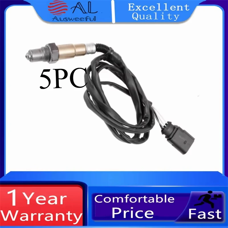 5pcs Oxygen Sensor 1K0998262E for Volkswagen Jetta 2.5L 2005-2014 06J906262J 0258006986 0258006986