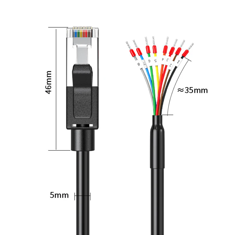 RJ45 to RS485/RS232 Terminal Wire 8P8C RJ45 PLC Serial Port Shielded Connection Cable Single Switch Network Port Debugging Line