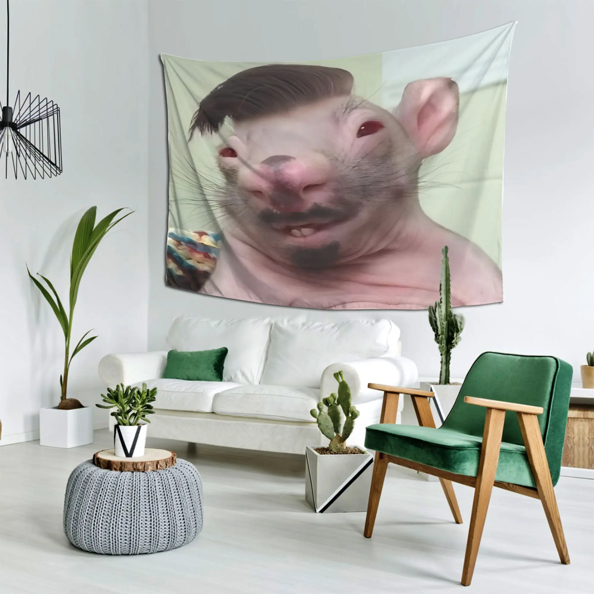 Adorable Hamster Pet Tapestry Wall Hanging Cute Animal Sloth Funny Novelty Digital Art Home Decor Accent Poster Print for Nurser