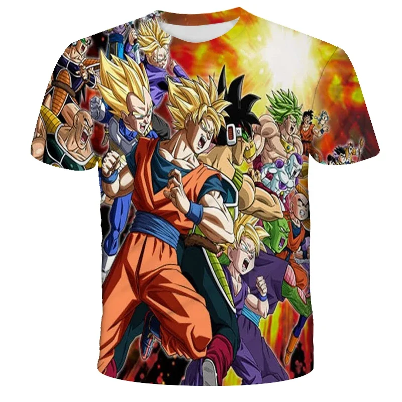 

Dragon Ball T Shirt Kids Tops Tee Anime Figures Son Goku Super Saiyan T-shirt Boys T-shirts Children Clothes Summer Short Sleeve