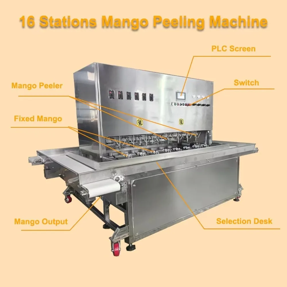 Industrial Automatic Mango Peeling Machine Electric for Apple Lemon Peeler Stainless Steel Fruit Processing Equipment