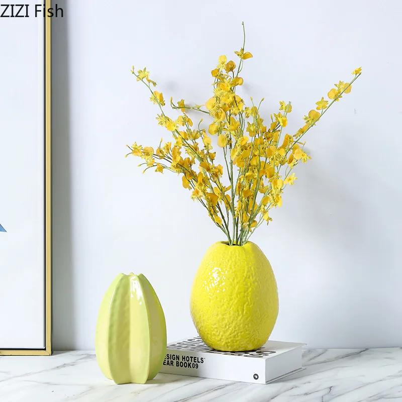 Fruit Shaped Ceramic Vase Ornaments Desktop Floral Organ Hydroponic Vases Flower Arrangement Decorative Vase Dried Flower Vases