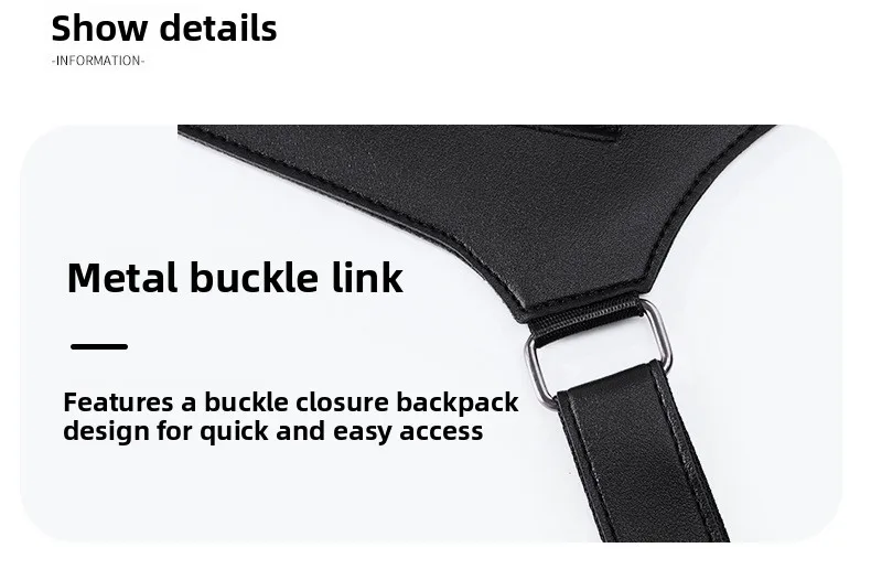 Retro Doppelschulterriemen Taktische Tasche Multi-Taschen Diebstahlsicher Wasserdicht PU Outdoor Reise Wandern Brusttasche für Männer Täglicher Gebrauch – Detail 17