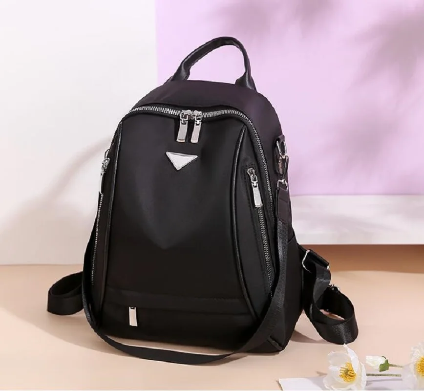 

Hot Sale Korean New Fashion Large Capacity Double Zipper Shoulder Bags School Bag Women's Waterproof Oxford Travel Backpacks