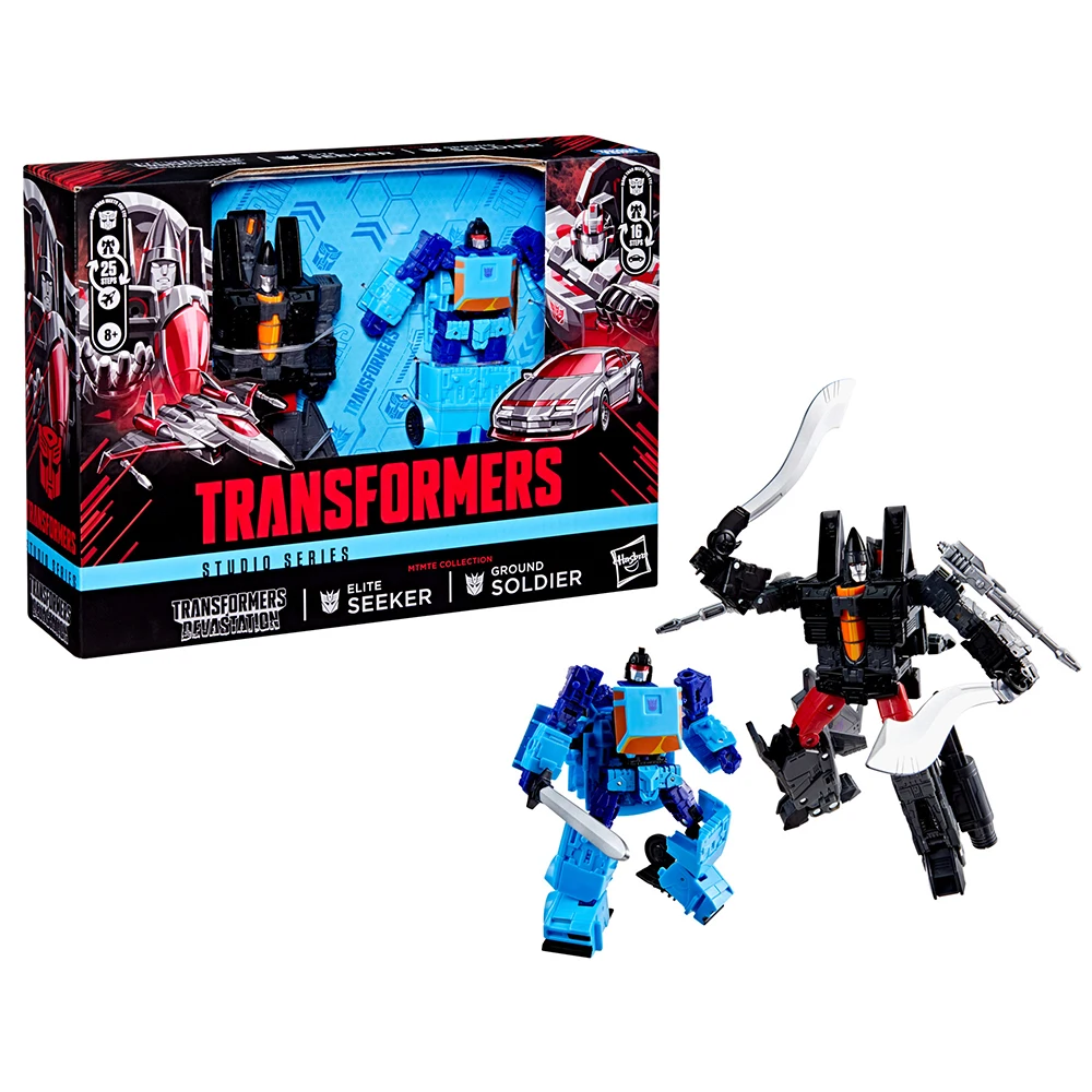 새로운 Hasbro 트랜스포머 스튜디오 시리즈 MTMTE 컬렉션 그라운드 솔져 및 엘리트 시커 2팩 세트(트랜스포머: Devastation)