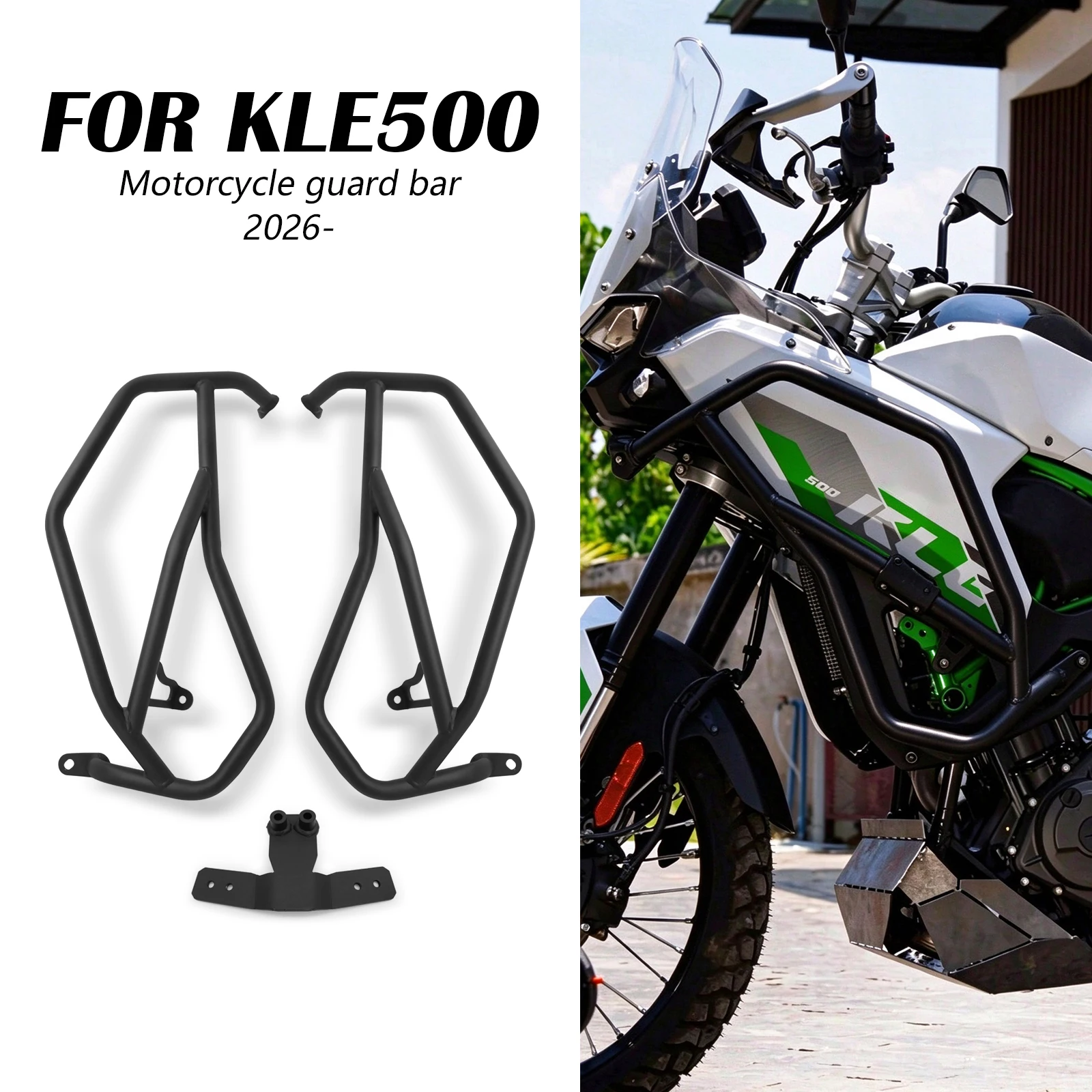 KLE 500 Motorcycle Accessories Engine Guard Highway Crash Bar Frame Protector Guard Block KLE-500 KLE500 2026-