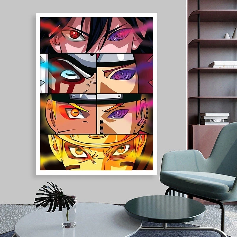 Japanese Anime Peripherals Canvas Painting Dragon Ball One Piece Naruto Hunter Eye Mural Poster Wall Art Picture Decoration Gift - Image 3