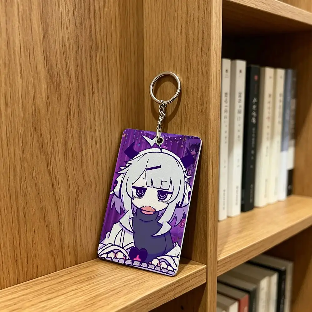 Y-Yunyun Syndrome Qtie Card Holder Men And Womenn Universal Antirust Keychain Learther Access Drop Key Tag Ring