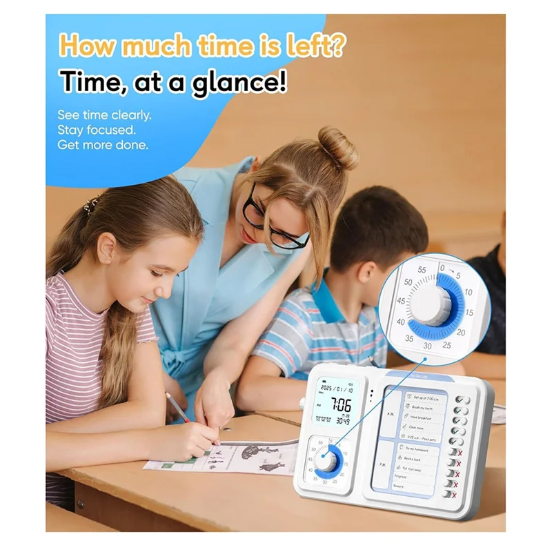 

A03F-Visual Schedule& Chore Chart Board For Kids, Task Timer& ADHD Tool For Children Adults With Autism Support