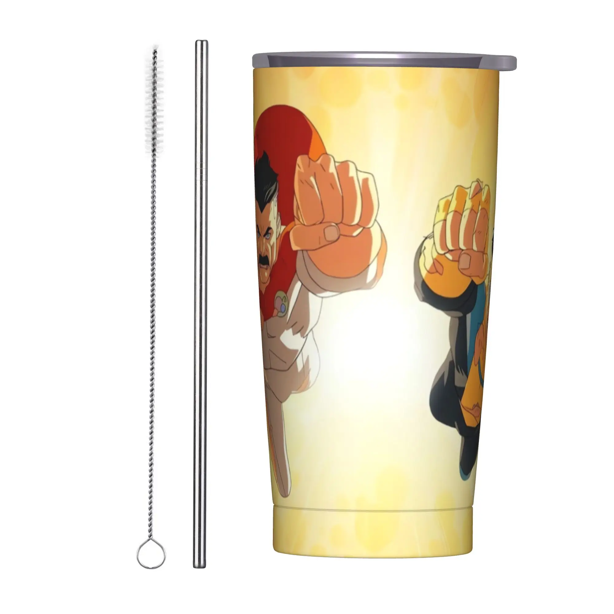 Anime Invincibles Stainless Steel Tumbler With Straws  Travelist Thermal Cups 20oz Hot Drinks Water Bottle