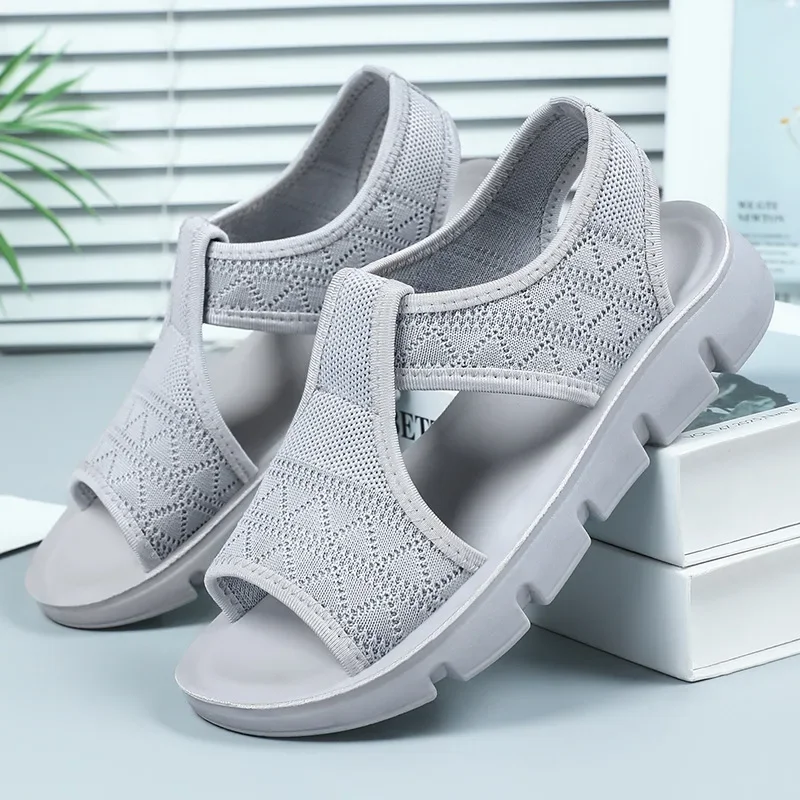 

Summer women's sandals, T-shaped strap sandals, knitted comfortable upper, soft outsole women's shoes designer sandals