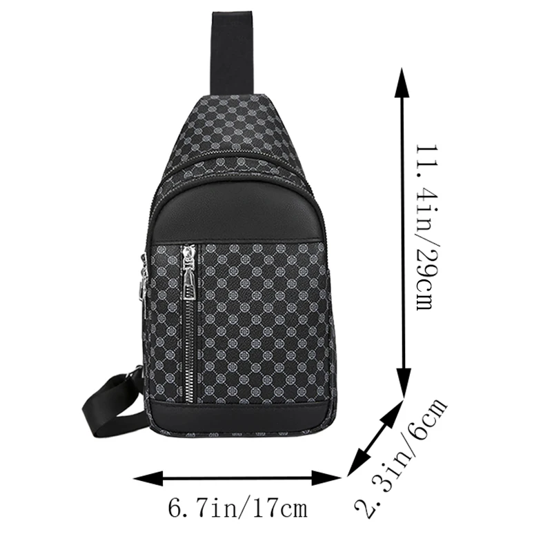 Bolso de pecho funcional de estilo neutro para mujeres y hombres con diseño de puntos de retales, adecuado para bolsos de un solo hombro de negocios