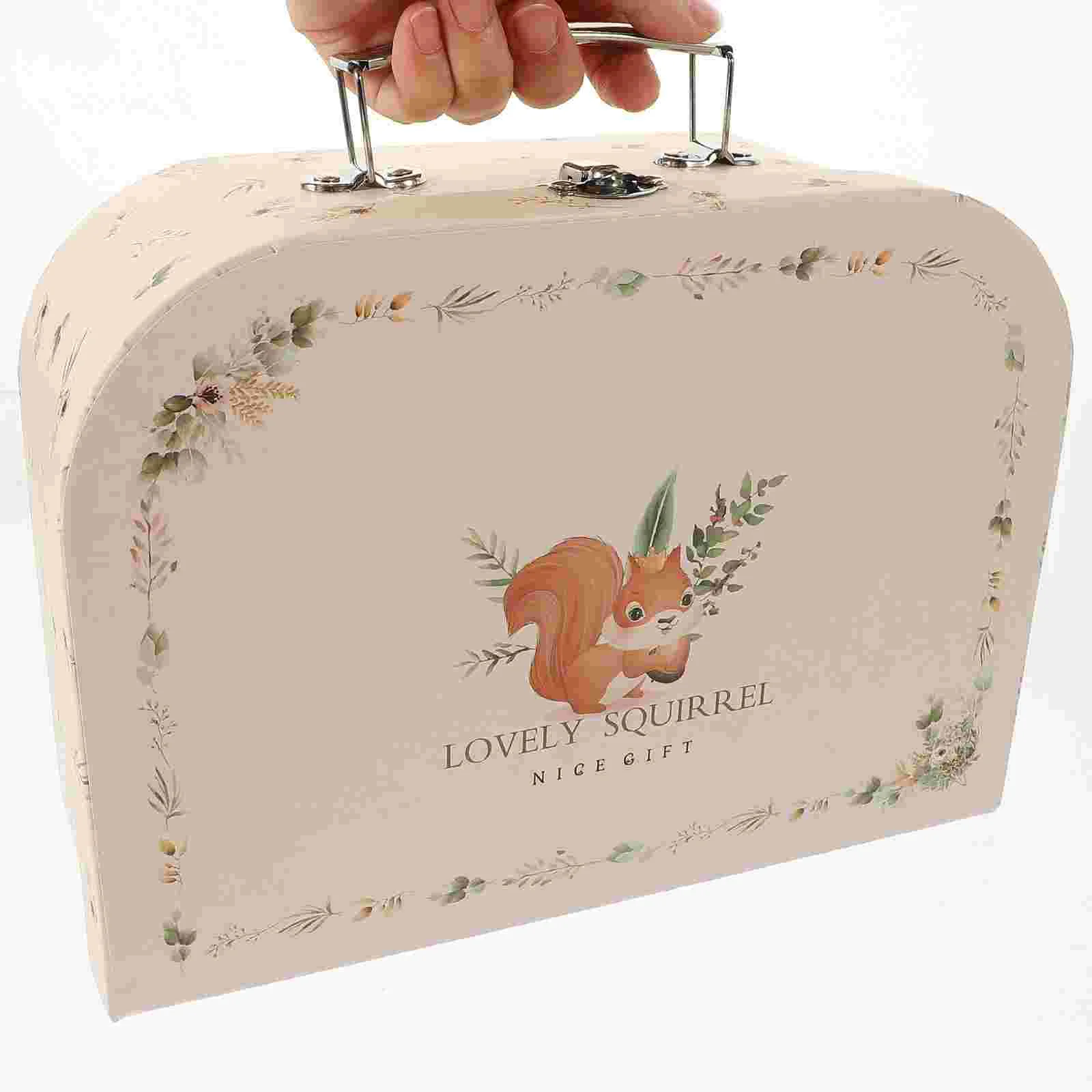 Portable Storage Box Travel Gift Party Favor Mini Suitcase for Wedding Paper Child Supplies