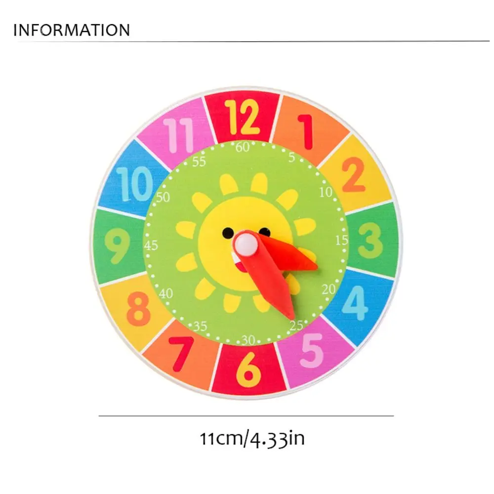 Jouets d'horloge en bois pour l'apprentissage précoce du dos, planche occupée, compétences de vie, horloge de simulation, modèle animal, heure, minute, seconde, leone nition