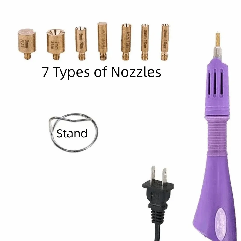 9pcs Ergonomic Hot-fix Rhinestone Applicator DIY US/EU Plug in Inlay Rhinestones Tool High Quality Handheld