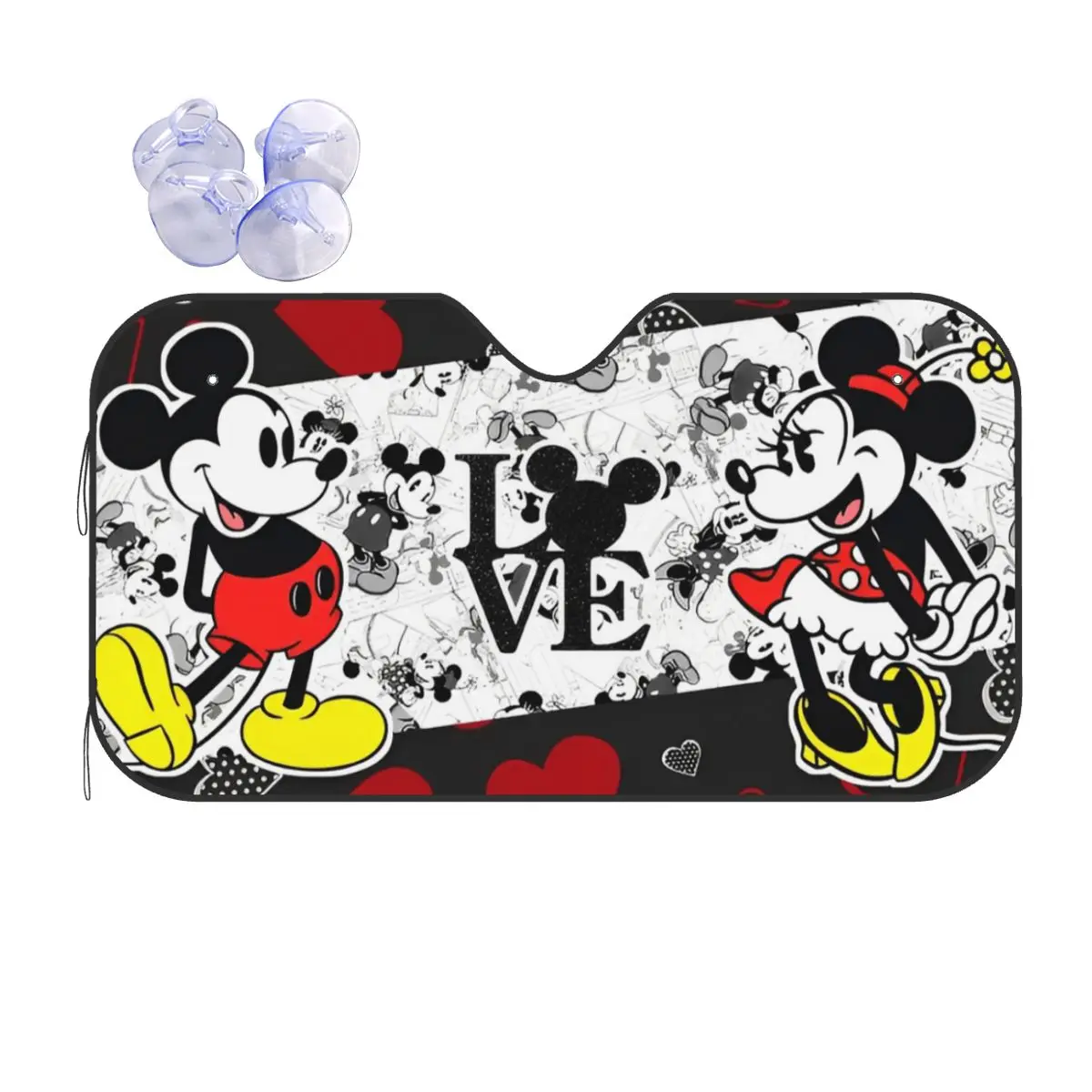 

Mickey Mouse Minnie Windshield Sunshade Retractable Car Front Window Visor 76x140cm Sun Visor Ice Shield Dust Protection