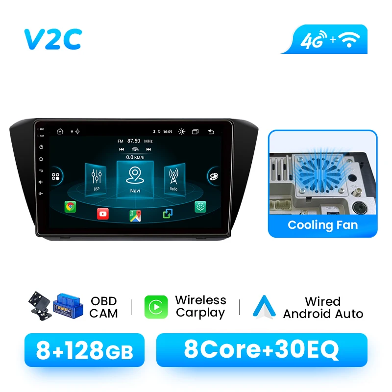 1280*720P IPS Scherm Draadloze CarPlay Android 14 Autoradio Speler Voor Skoda Superb 3 2016-2019 8Core Multimedia GPS 4G Wifi DSP