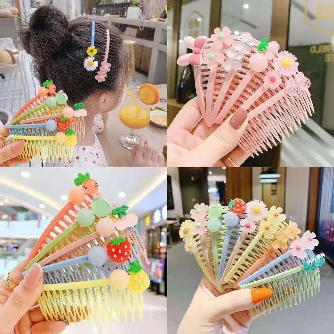 Cute Girls Hair Clips Baby Insert Comb Children Hair Organizer Cartoon Bangs Ornament Little Girl Headwear Kids Hair Accessories