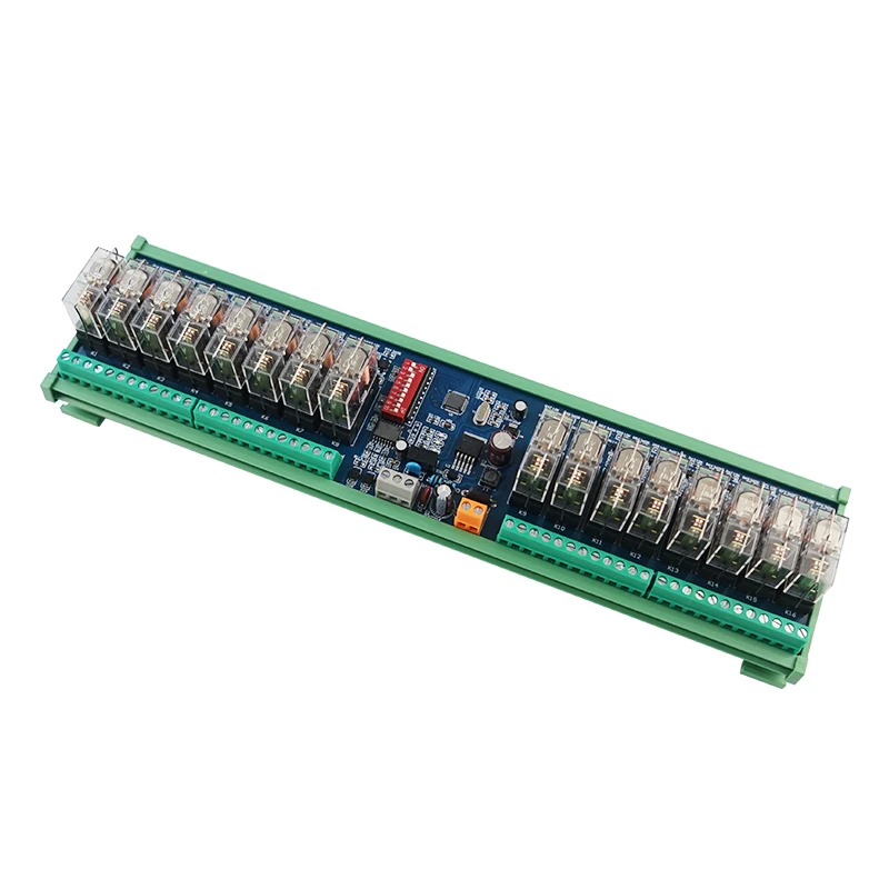 

Huaqingjun 16-Channel RS485 Communication Relay Module MODBUS RTU Remote Control DO Modules for PLC