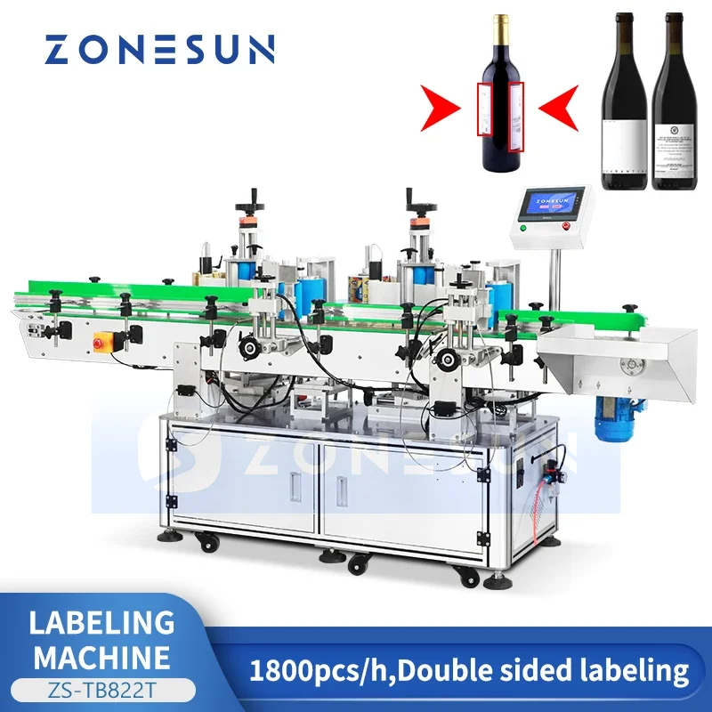 Zonesun ZS-TB822T Double Side Labeling Machine Front and Back Labeler