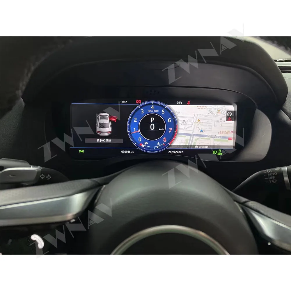 LCD Digital Cluster For Jaguar XE 2018 Car Linux Instrument Panel Virtual Speedmeters Dashboard Player Display Gauge