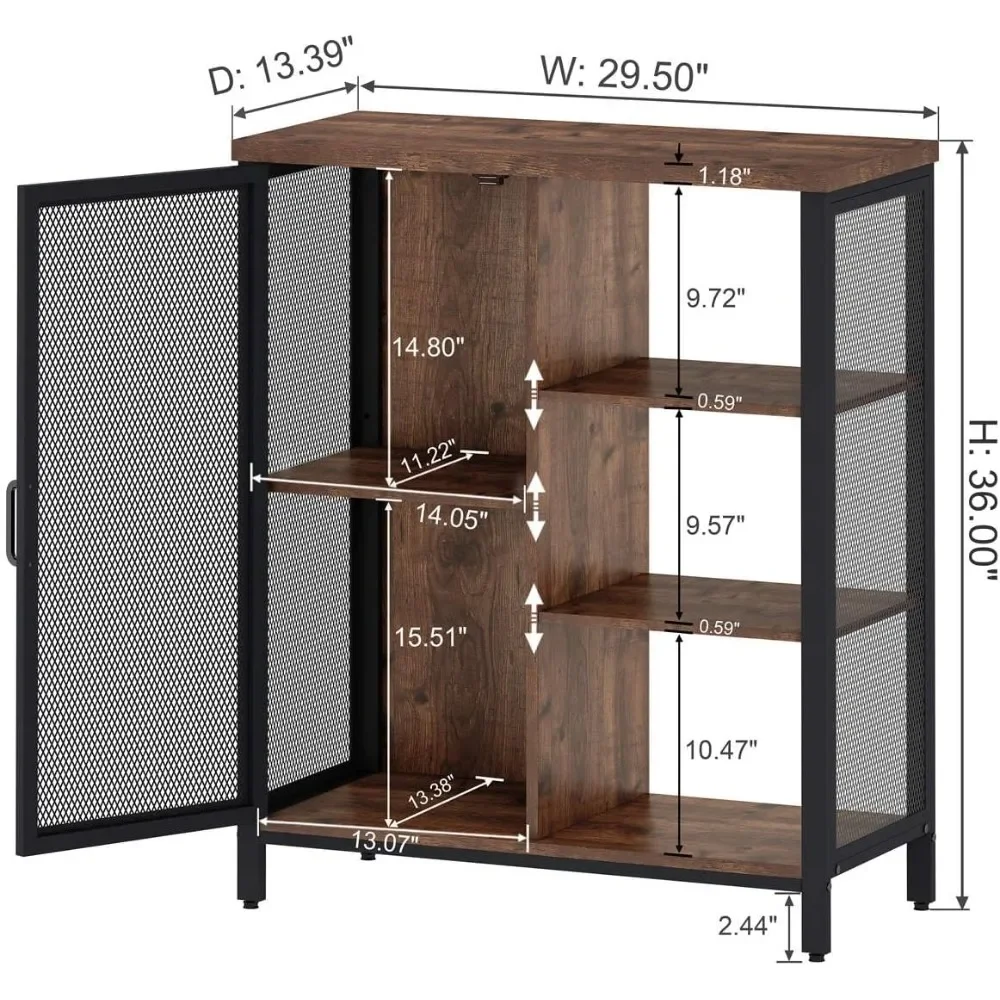 

Coffee Bar Cabinet for Home Liquor, Small Storage Cabinet for Kitchen and Entryway, Farmhouse Industrial Buffet Sideboard