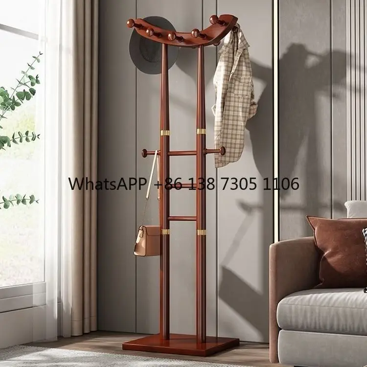 

New Chinese floor-to-ceiling clothes rack Hanging hanger Household living room Vertical hanger