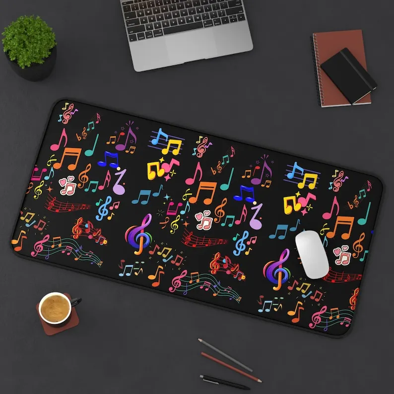 

Colorful Notes Table Mat, Perfect for Teacher Musician,music Lover, Home Office, Gift To Him/her, Workstation Teacher Decoration