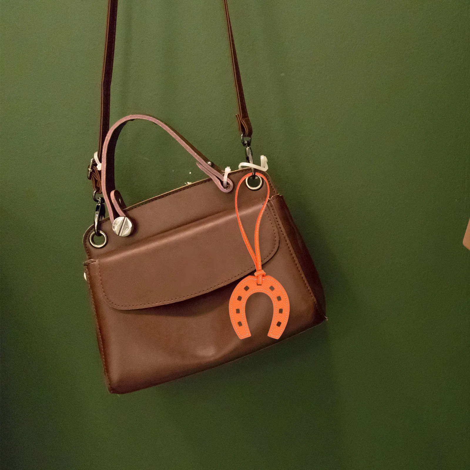 

Horseshoe Pendant PU Orange Creative Bag Hanging Decorative Keychain Fashion Elegant Bag Charm Handbag Pendant
