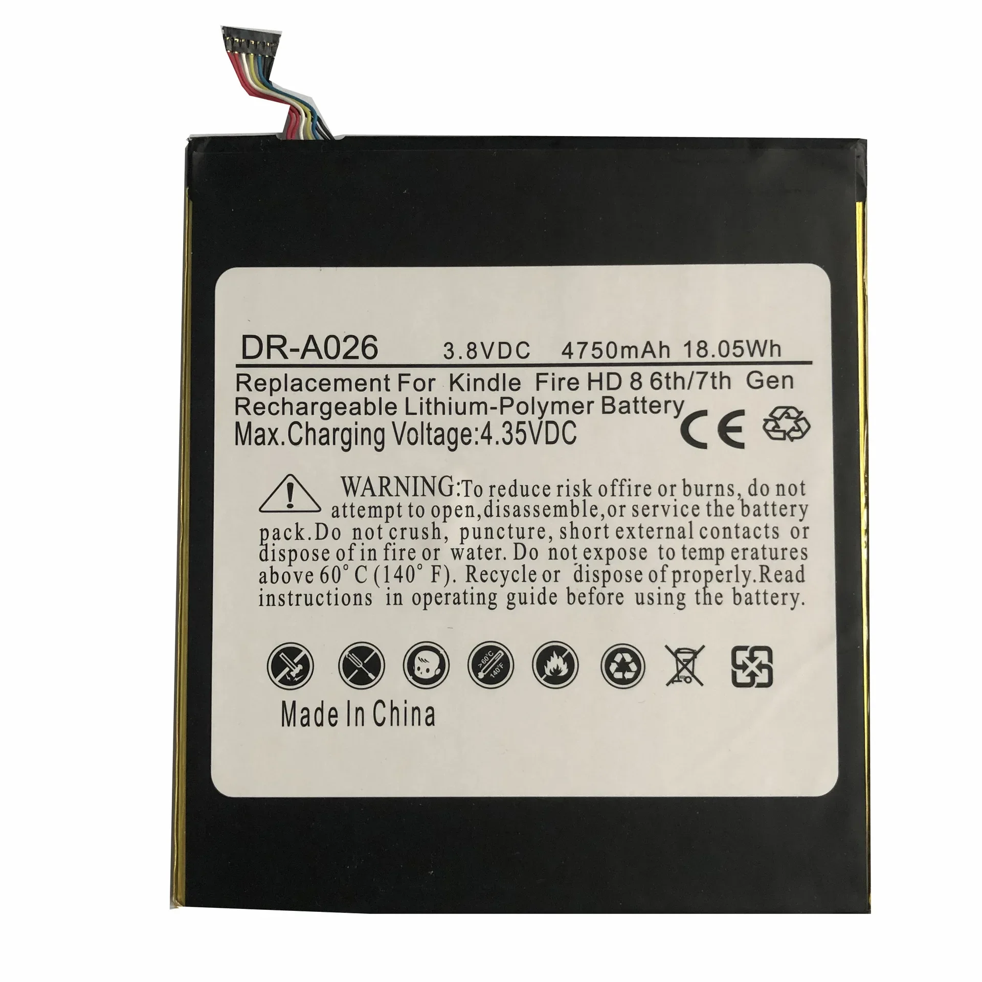 3.7V4750mah New Kindle Fire HD 8 6th GEN PR53DC tablet battery MC-28A8B8, polymer lithium battery