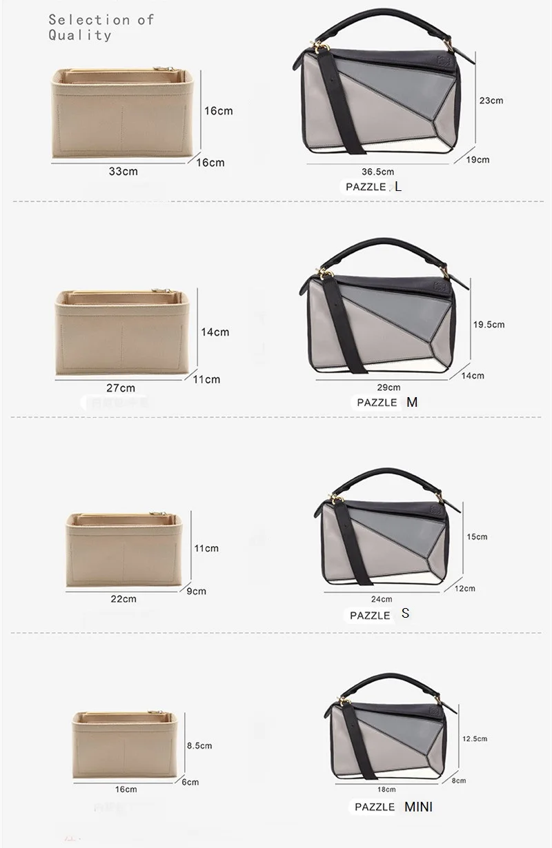 【Soft andLight】Bag Organizer Insert For Loewe Puzzle Organiser Divider Shaper Protector Compartment Inner Lining